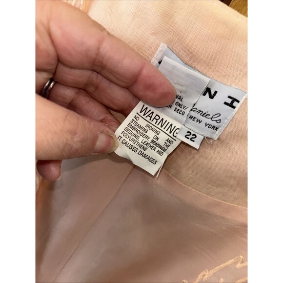 Action I Jay Daniels Blazer 22 Peach Pearl Bead Jacket Embroidered Sheer Lined - Picture 12 of 12